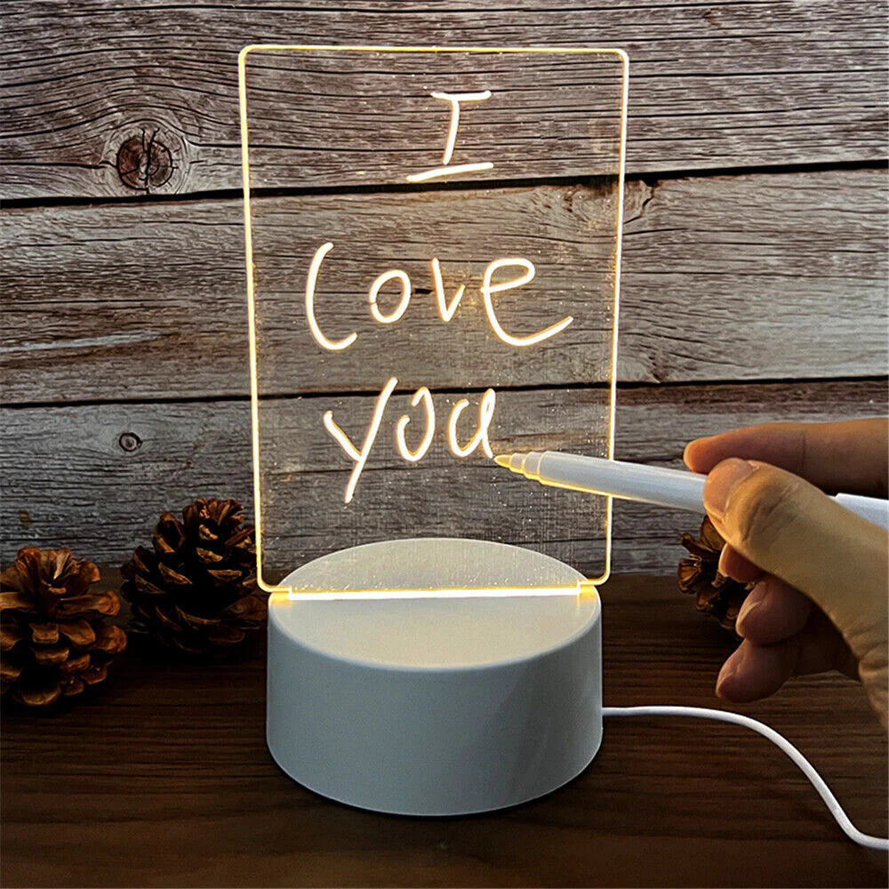 Reydiance™- Acrylic Notepad led lamp Erasable & Rewriteable Message Board - Night Lamp With Dry Erase Magic Marker