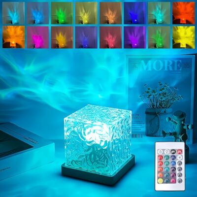 Crystal Cube Lamp Water Ripple Effect